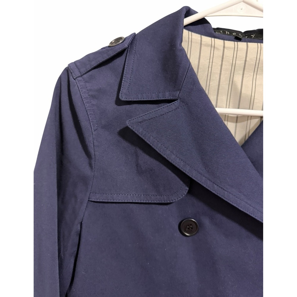 Theory Double Breasted Navy Blue Blazer Jacket Women's Size Small - Picture 7 of 13
